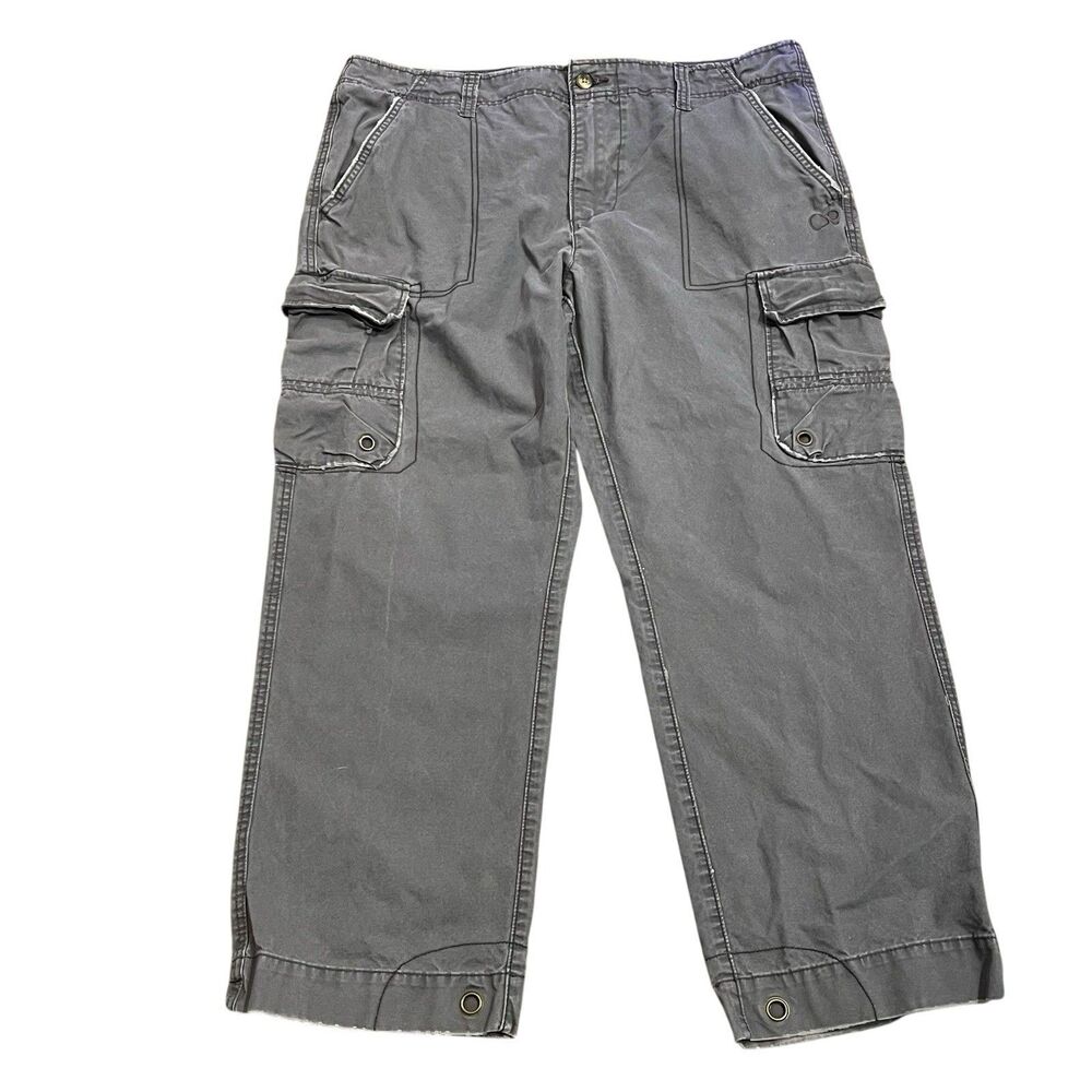 VINTAGE Op Cargo Pants Mens 40x30 Gray Relaxed Wide Leg Y2K Ocean Pacific